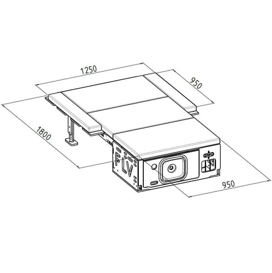 diagrama de un bloque de diseño FLV en blanco y negro