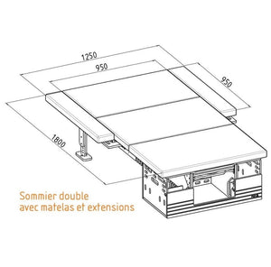 diagrama de dimensiones doble box spring