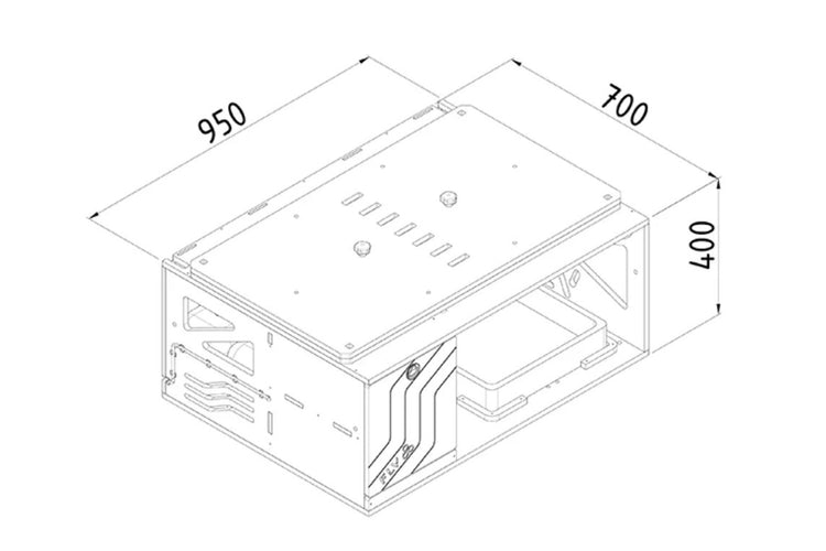 FLV caja de madera con dimensiones