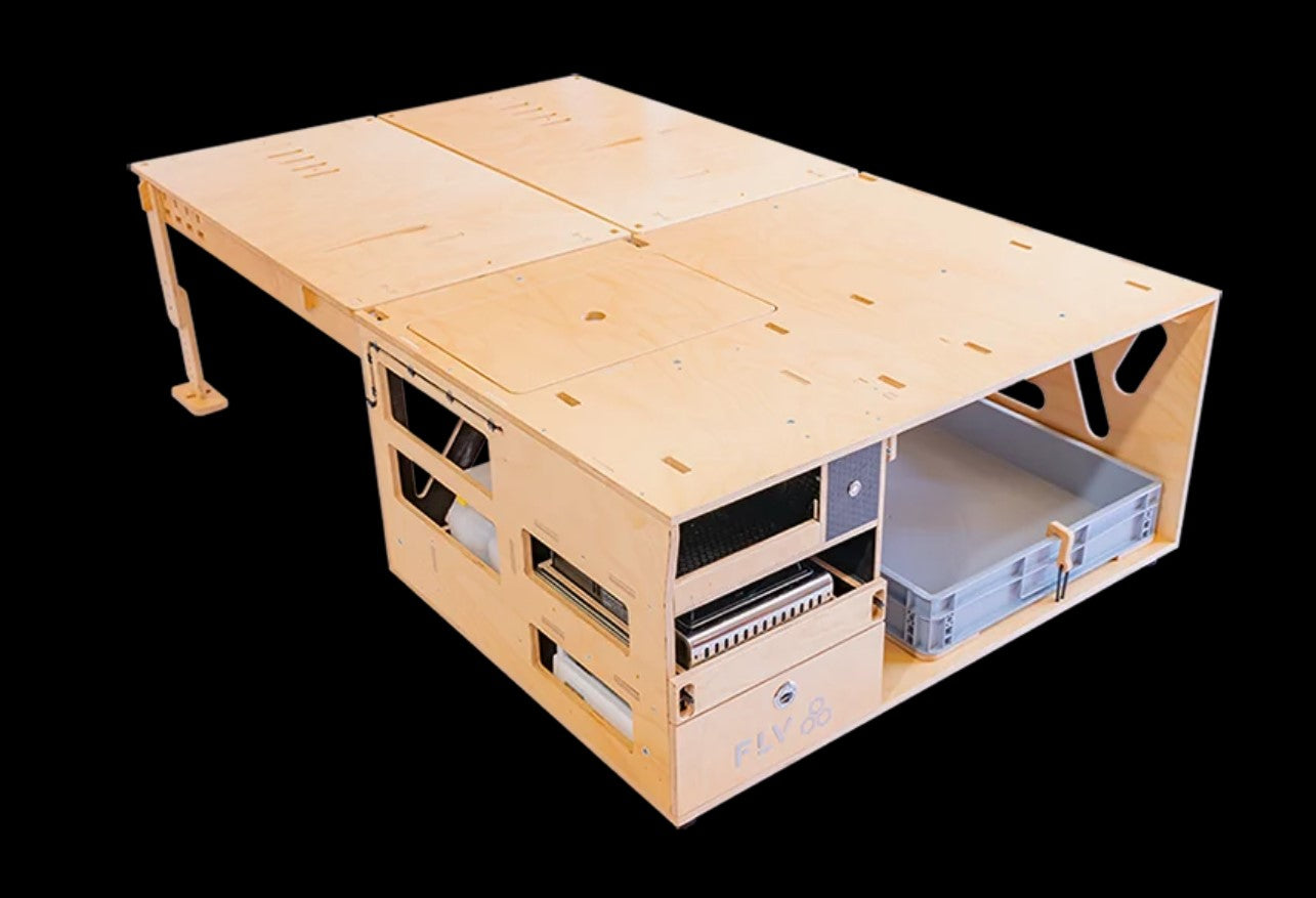 FLV caja de madera equipada con marco de listones trasero