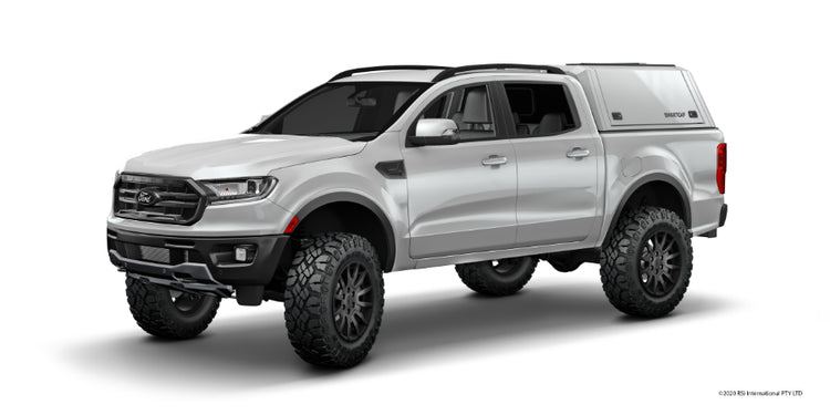 Parte delantera Ford Ranger 2019 blanca con Hardtop Blanco RSI Evoa Adventure