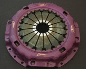 pieza mecánica circular con varillas y marco rosa 
