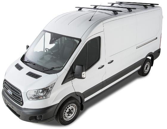 Kit de raíl de techo ovalado Rhinorack: Ford Transit 2014+ Fitted