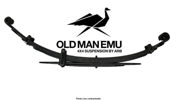 Cuchilla de suspensión Old Man Emu negra con logotipo de pájaro