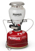 Linterna Primus con bombona de gas roja
