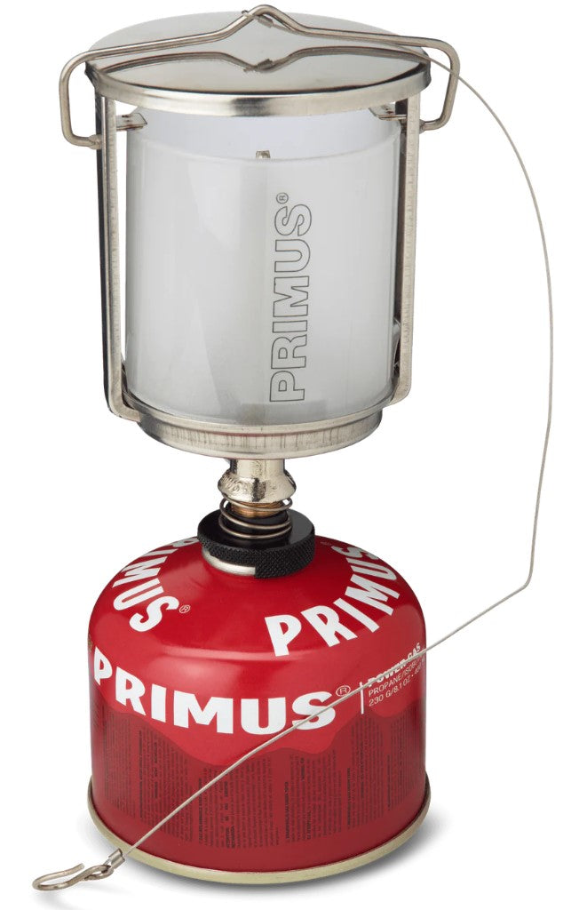 linterna de cristal primus duo con gas rojo