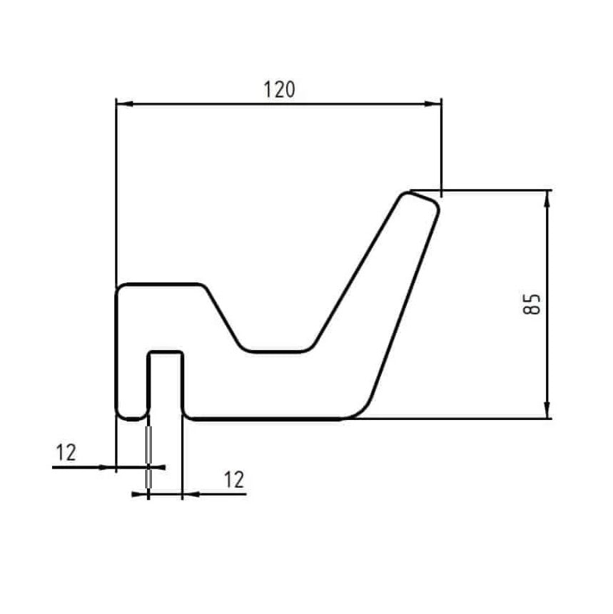 diagrama de un gancho de madera FLV VAN