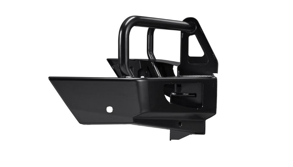 Vista lateral de un parachoques de acero negro ARB para Jeep Grand Cherokee