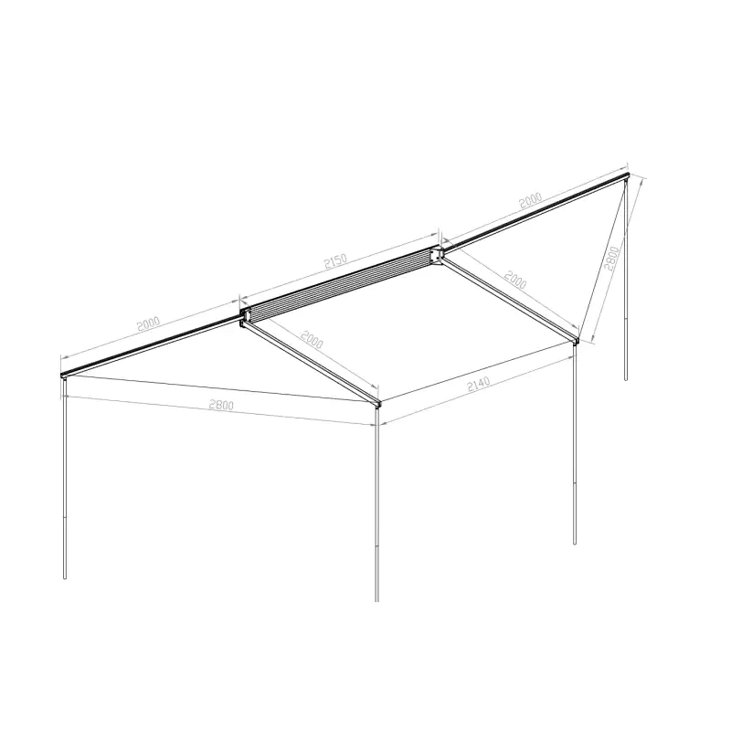 Toldo lateral universal 4x4 - autoportante 180°/ 360° - Rockalu