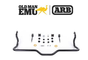 Barra estabilizadora negra con componentes de Old Man Emu