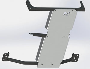 Modelo 3D de un esquí de protección N4 con dos barras de fijación negras