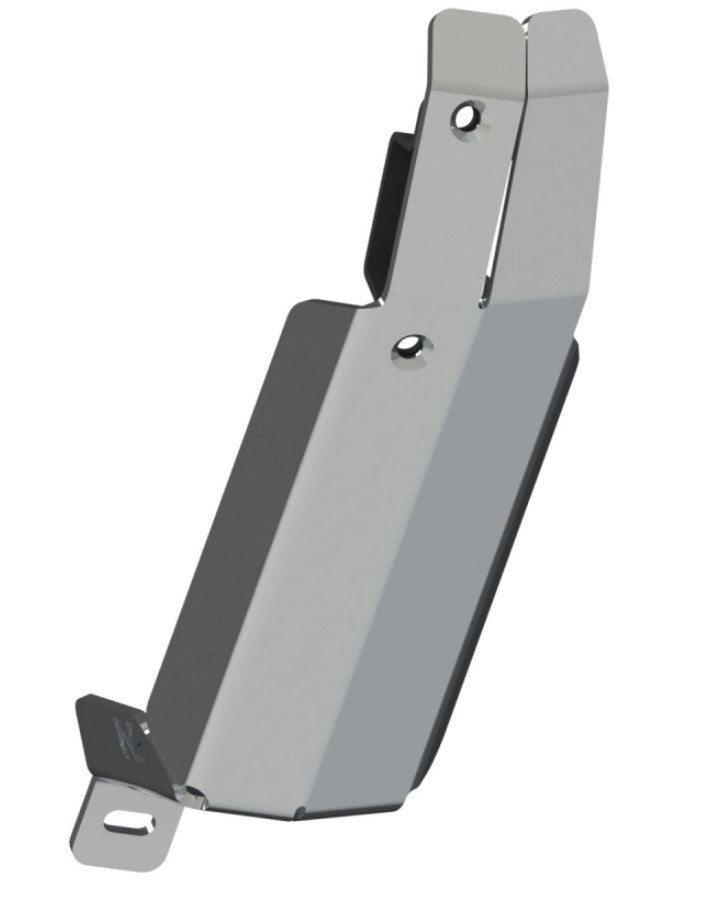 protección de aluminio presentada longitudinalmente con dos grandes orificios en la parte superior
