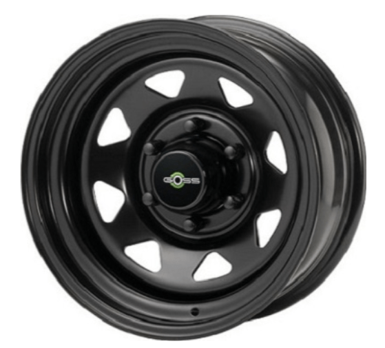 Llanta GOSS Triangular negra - 7x16 5x165.1 ET11 CB125 - Land Rover Defender