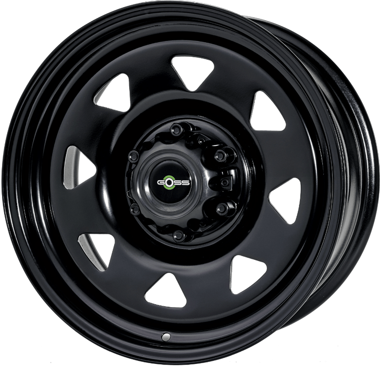 GOSS Llanta Triangular negra II (tamaño a elegir) - Toyota Hilux Revo 7x17" - 6x139.7- ET20 - CB106.1