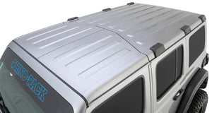 techo del vehículo gris con 6 piezas metálicas negras