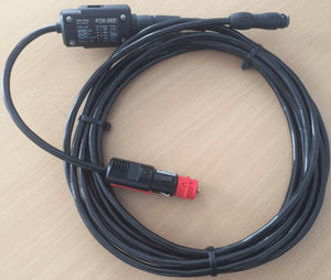 cable de alimentación negro con enchufe rojo para encendedor de cigarrillos