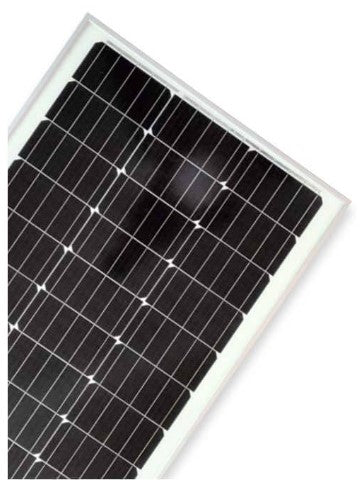 panel solar sobre fondo blanco con marco blanco, mostrado torcido