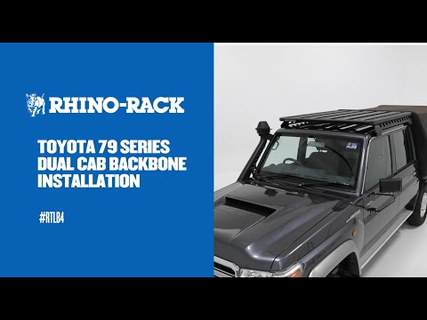 Vídeo que muestra la instalación de la plataforma Rhinorack en un Land Cruiser 79 Doble Cabina