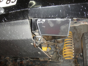 vista frontal de un vehículo desde abajo con dos blindajes N4