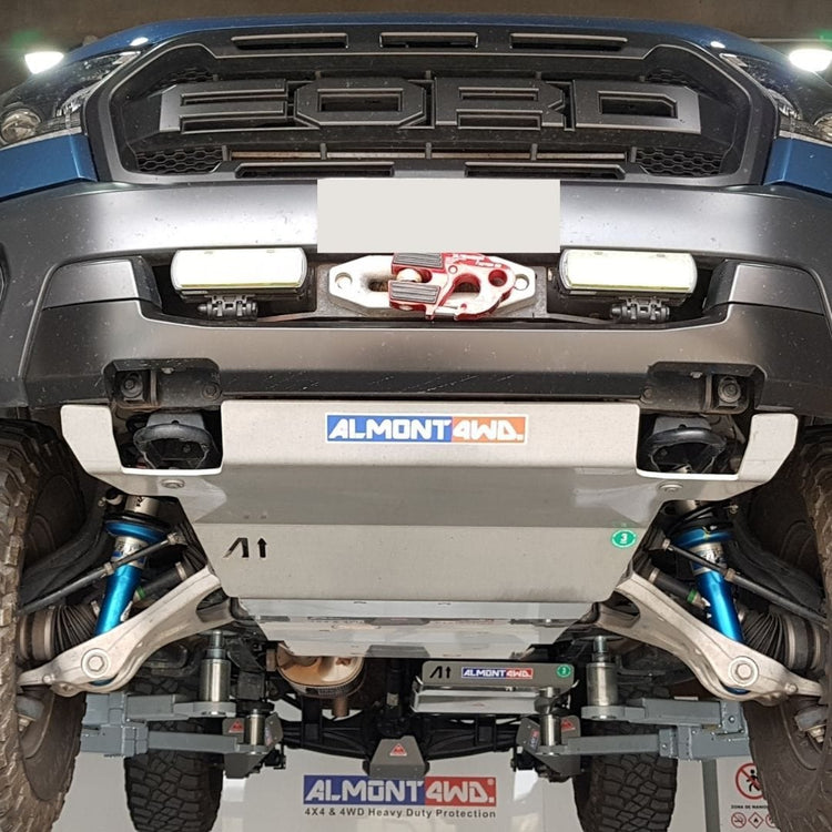 Duraluminio Protector de motor Almont4wd - Aluminio - Ford Raptor 2019-22 Bi-Turbo AW5083H111 / 8 mm