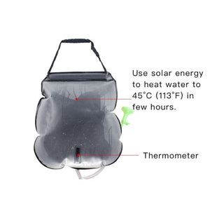 Bolsa de ducha de 20 litros con panel solar incluido para agua caliente