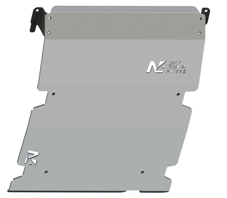 Protección Frontal offroad N4 en aluminio colocado delante de un fondo blanco