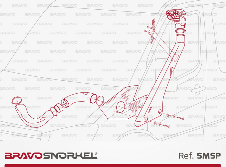 plano de montaje de un snorkel referencia SMSP