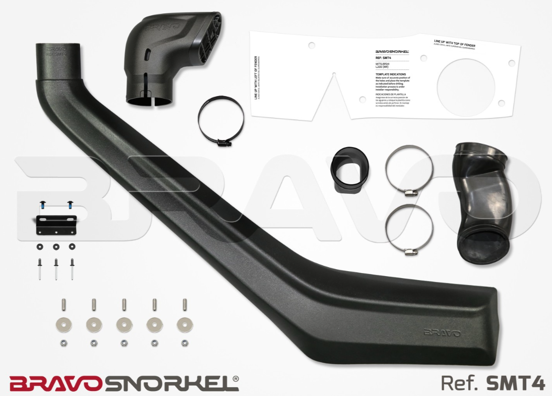 snorkel negro desmontado en piezas y referencia expuesta SMT4