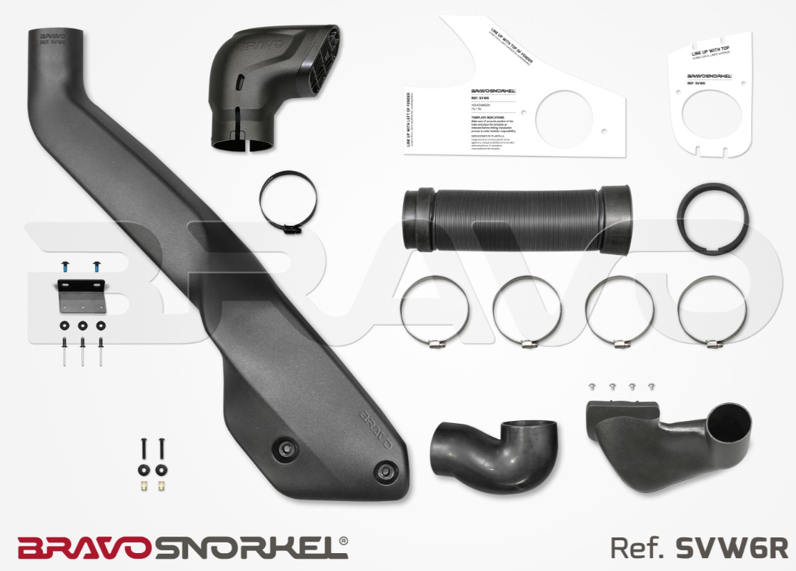 despiece de un snorkel bravo y sus componentes SVW6R
