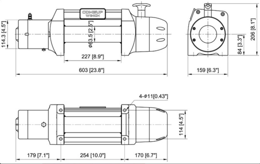 Cabrestante COME UP DS 9.5 RS 12V 4x4 - cuerda sintética