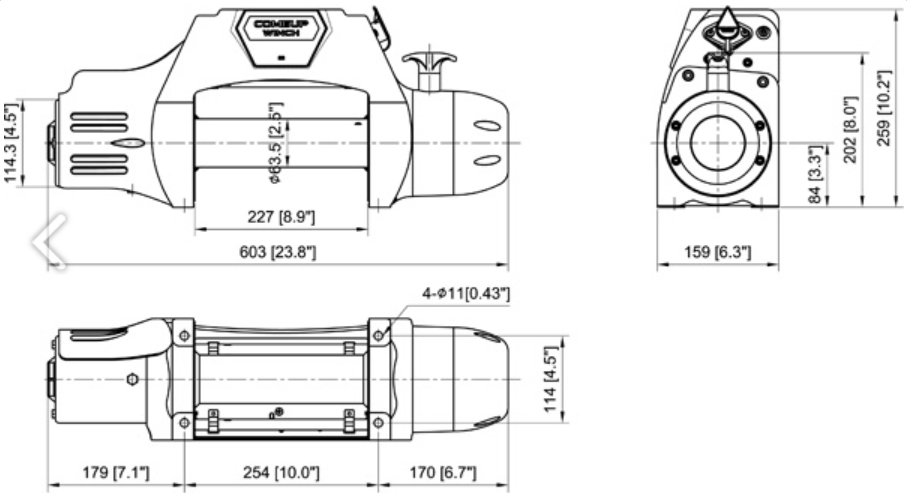 Cabrestante COME UP DS 9.5I RSI 12V 4x4 - cuerda sintética