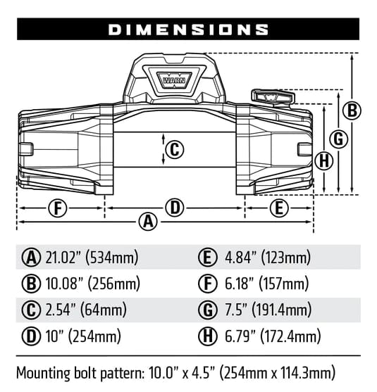 Cabrestante WARN VR-EVO 10 - 4,5 Toneladas - 12V - acero