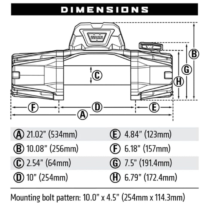 Cabrestante WARN VR-EVO 10 S - 4,5 Toneladas - 12V - Sintético