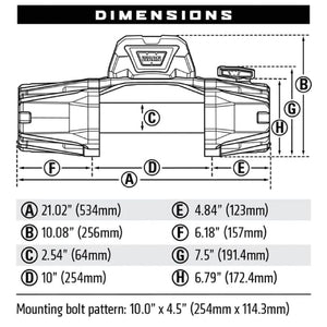 Cabrestante WARN VR-EVO 10 S - 4,5 Toneladas - 12V - Sintético