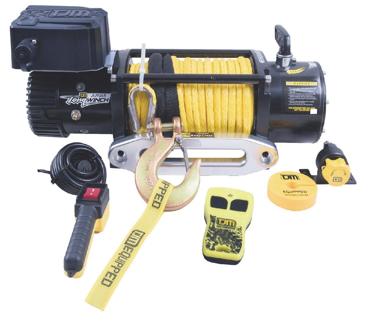 Cabrestante TJM Torq Winch Sintético con mando a distancia Amarillo