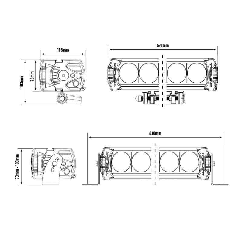 Barra Lazer Triple-R 1250 12 LED - homologada CE