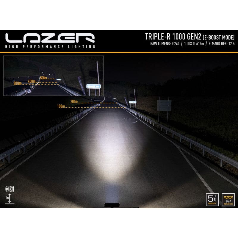 Barra Lazer Triple-R 1000 LED - 8 LED con luz de posición y señal - Homologación CE