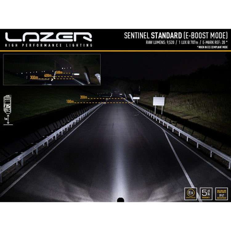 Luz Lazer LED - Sentinel 9" negro con luces de posición - homologado CE