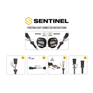 Luz Lazer LED - Sentinel 9" negro con luces de posición - homologado CE