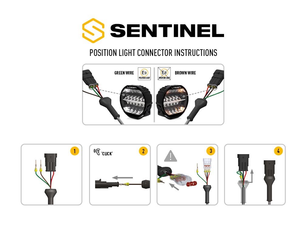 Lazer Sentinel 7" Elite LED blanco con luces de posición - CE aprobado