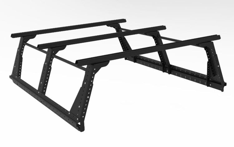 RHINORACK Multi Rack System Haut TECHNIC OFFROAD - Pick-up Doble/Extra Cabina - para Barras de Techo Extra Cab / Kit + 3 Barras de Techo / Vortex